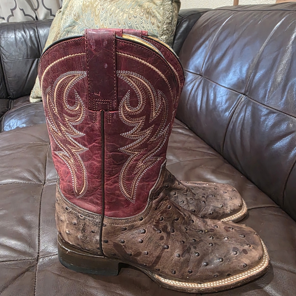 Roper Brown and Burgundy Cowboy Boots - Picture 3 of 7